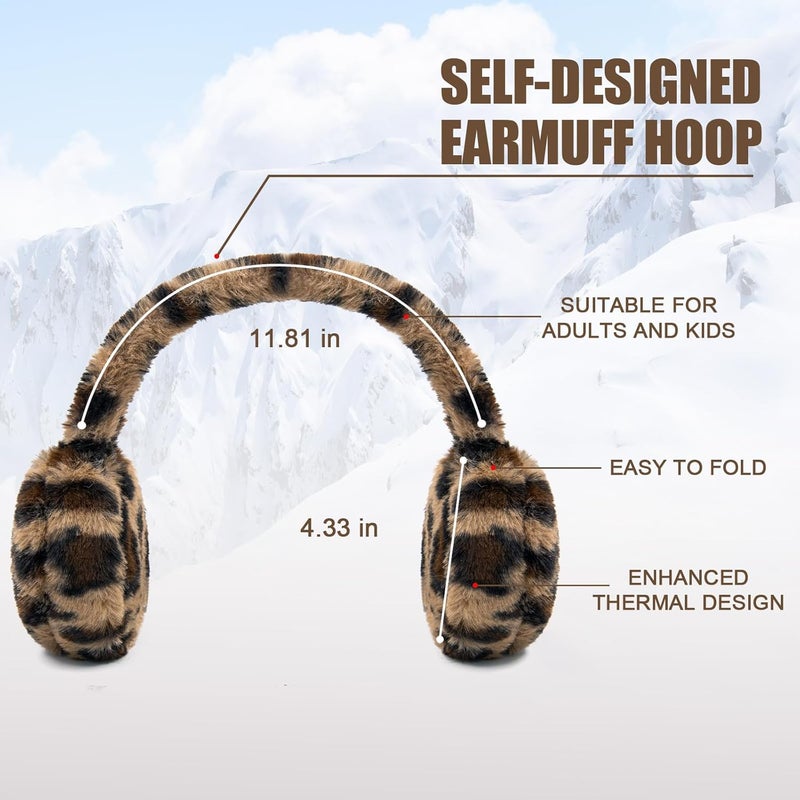YATANAM Women Ear Muffs Winter Girls White Earmuffs Fuzzy Kids Black Ear Muff Cute Fluffy Ear Warmers Foldable Ear Covers Boy - Image 4
